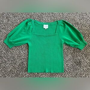 Pink Rose women’s green short sleeve Knit sweater size XL